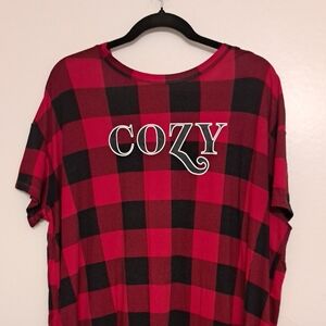Red and Black Plaid Cozy T-Shirt